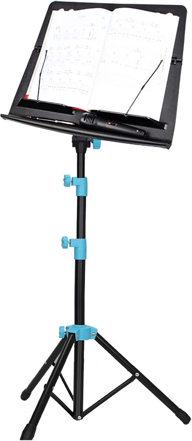 Orchestra Sheet Music Stand with Durable Metal Tripod, Height & Angle Adjustable Violin Guitar Music Book Holder, Dorm Room Bedroom Stage