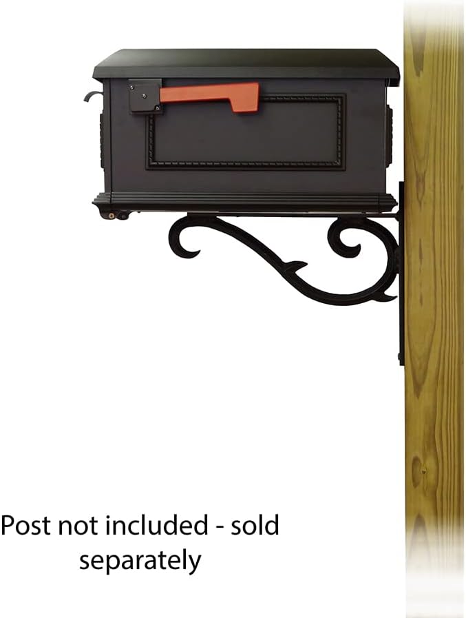 Special Lite Traditional Curbside Mailbox with Sorrento Front Single Mailbox Mounting Bracket - TC-SOR-FS-1010-BLK