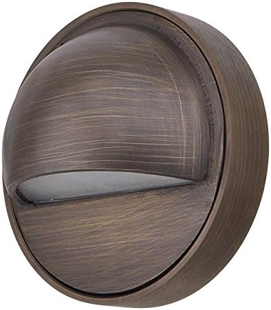 MarsLG BRS1 ETL-Listed Solid Brass Low Voltage Landscape Deck Light in Antique Brass Finish and Free G4 LED Bulb (4-Pack), 36DK01BSx4