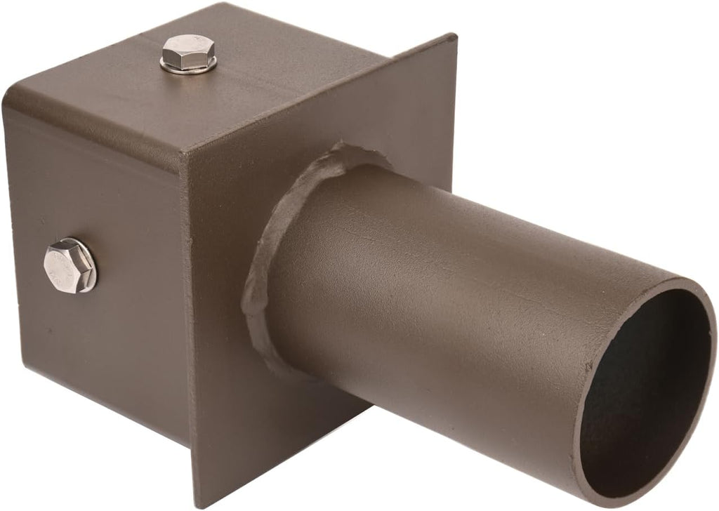 6 Inch Square Pole Tenon Adapter, Steel Post Bracket Inner Fit Convert to Round 2-3/8' Slip Fitter Vertical Tenon for Outdoor Parking Lot LED Shoebox Light Bronze 6 Pack