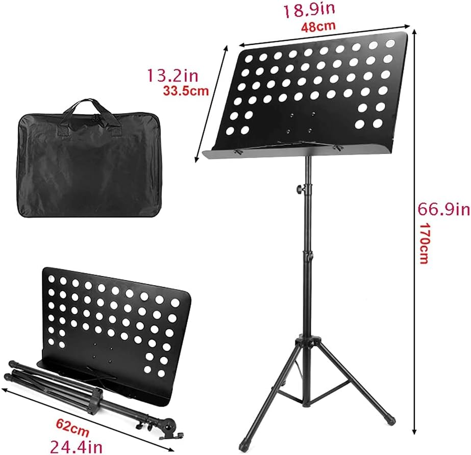 Portable Music Stands Adjustable Height Music Holder Foldable Sheet Music Stands with Handbag for Guitar Violin Book Holder