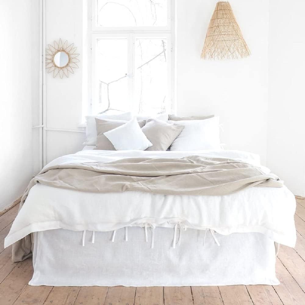 White Color Washed Cotton Duvet Cover with Button - Duvet Cover Twin King Queen Full Double King Toddler - Cotton White Bedding Set (Super King)