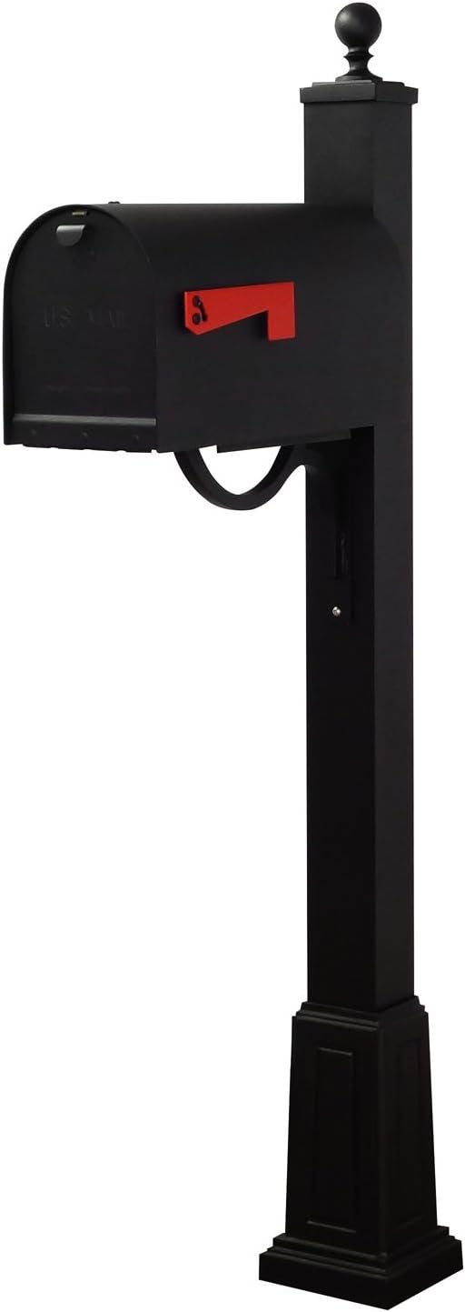Special Lite Products Titan Steel Curbside Mailbox and Springfield Mailbox Post with Base