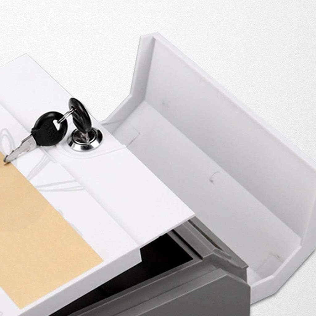 Mailbox, Wall-Mounted Mailbox, Post Box, Lockable Waterproof Mailbox, Plastic, White
