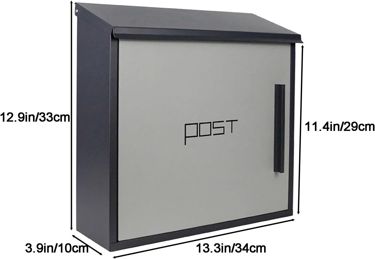 Mailboxes for Outside, Modern Design Mailbox, Large Capacity Galvanized Sheet Mail Box, with Key Lock Secure Metal Mailbox, Easy to Install(Gray)