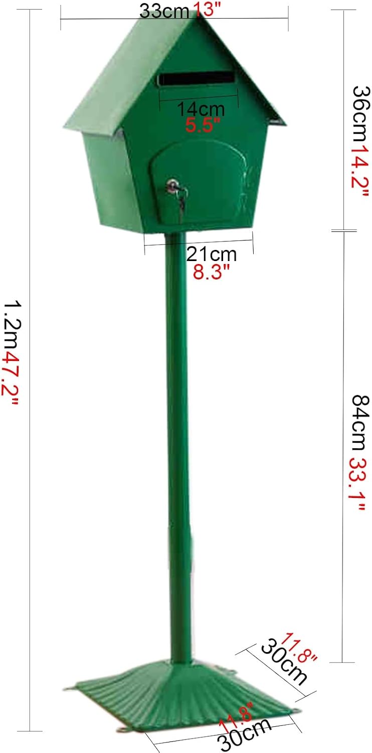 Cold Rolled Steel Mailbox with Lock Plastic Spraying Process Outdoor Vertical Rainproof Mailboxes Handmade Boxes Door Fully Open Parcel Boxes