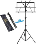 Music Stand Portable Music Stands Metal Music Holder Height Adjustable 66-160cm Sheet Music Stands for Guitar and Violin Players More Stable