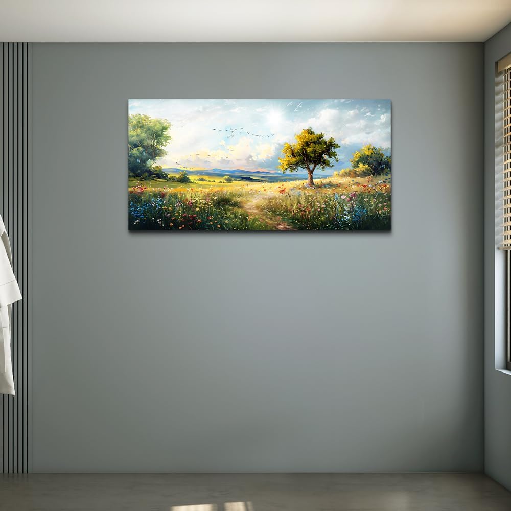 Wapluam Large Wall Art For Living Room Wall Decor For Bedroom Office Decorations Pastoral Wall Paintings Scenery Abstract Watercolour Farmhouse Pictures Modern Posters Canvas Prints Artwork Home Decor