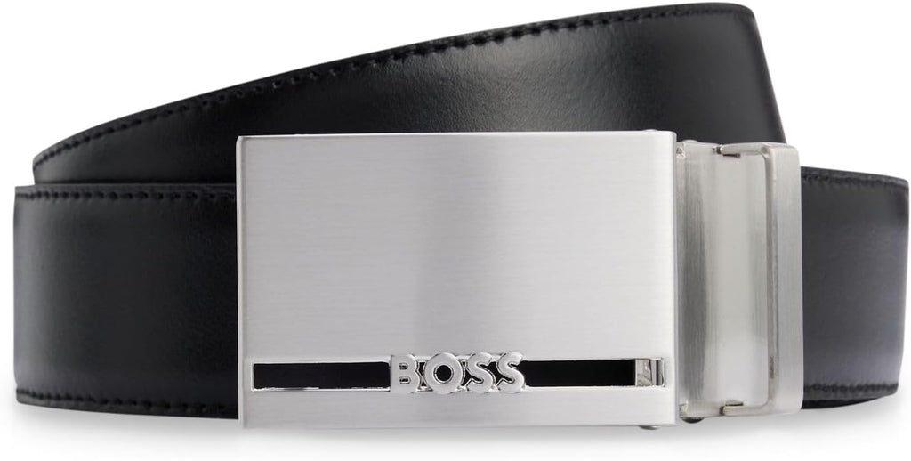 BOSS Men's Galliz Gb35 Reversible Italian Leather Belt with Interchangeable Buckles