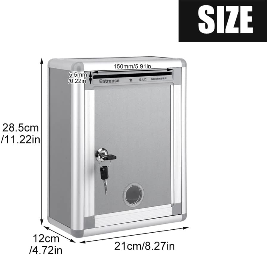 Post Box Parcel Mailbox Aluminum Alloy Retro Mail Letter Lockable Garden Wall Mounted