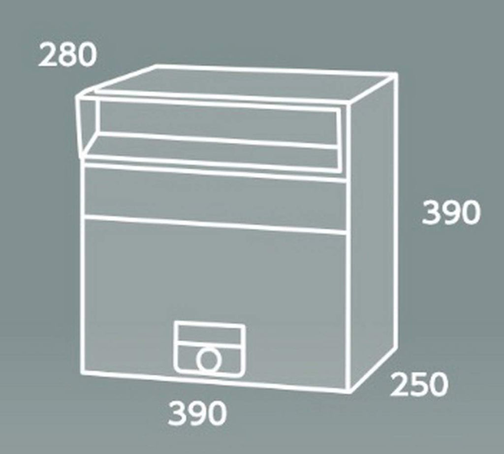 Tajima Metal Work MX-303FW Mailbox, Main Body Depth 15.4 inches (39 cm), Body Height 11.0 inches (28 cm), Body Width 15.4 inches (3