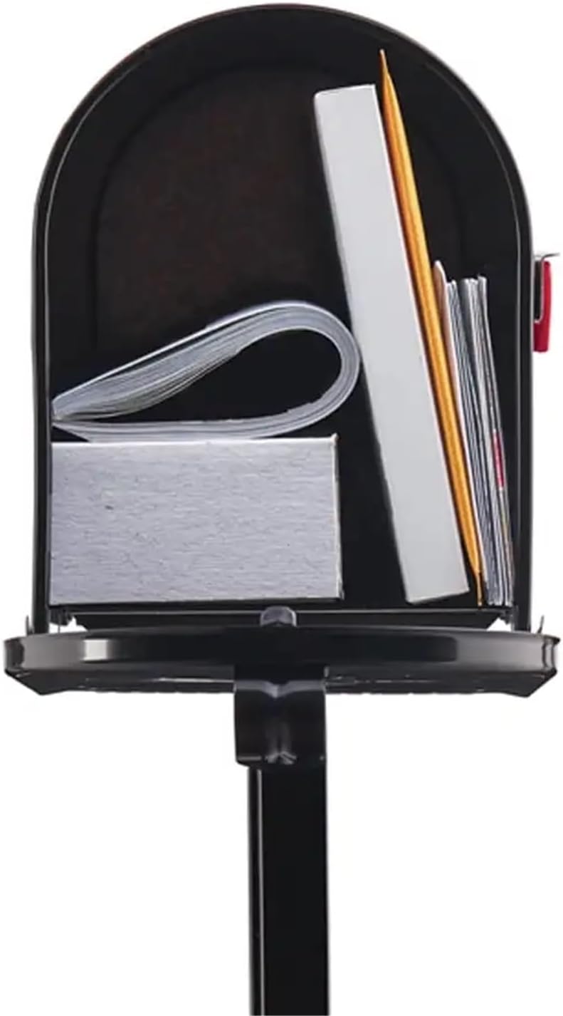 Mailbox to Go, Medium, Steel, Mailbox and Post Combo, Black