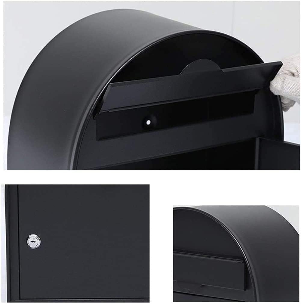 Wall Mounted Post Box Parcel Drop Box Delivery Box Security Lockbox Wall Mounted Post Box European Metal Letterbox Mailbox with Cover Lockable Letterbox Parcel Box Drop Box 925