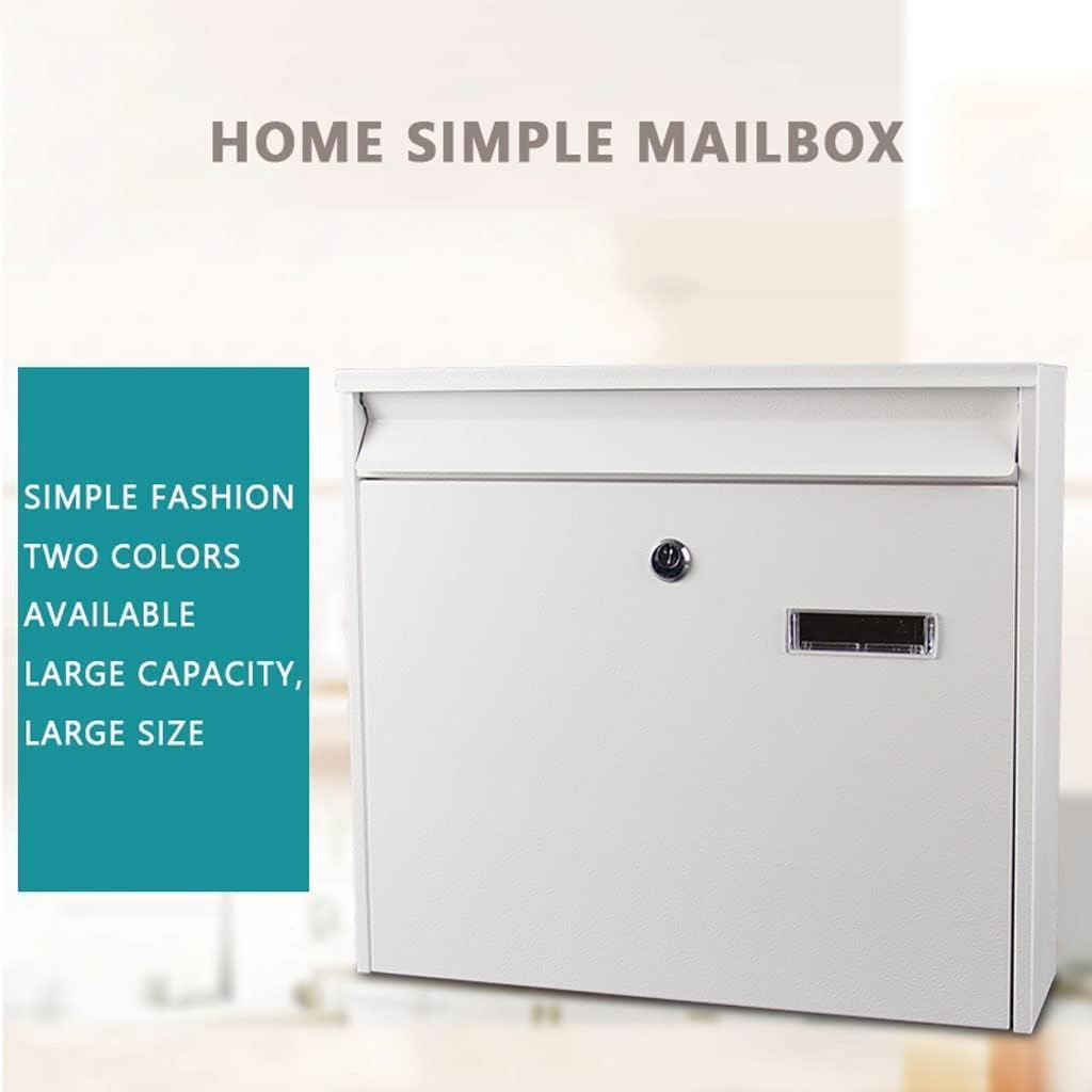 Wall Mount Drop Box Locking Mailboxes with Lock and Key Medium Capacity Post Box Metal Mailbox Simple and Stylish Mailbox Safer