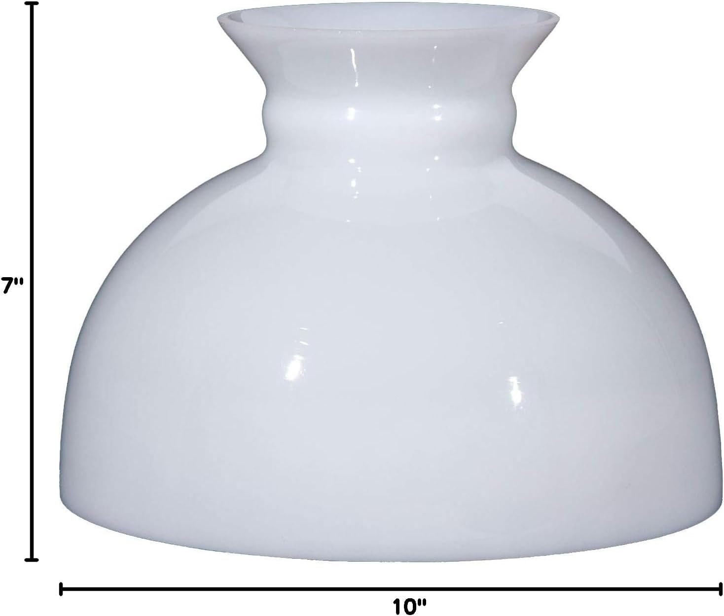 B&P Lamp 9 7/8 Inch Fitter Opal White Student Shade With Classic Vintage Dome Shape and Plain Top