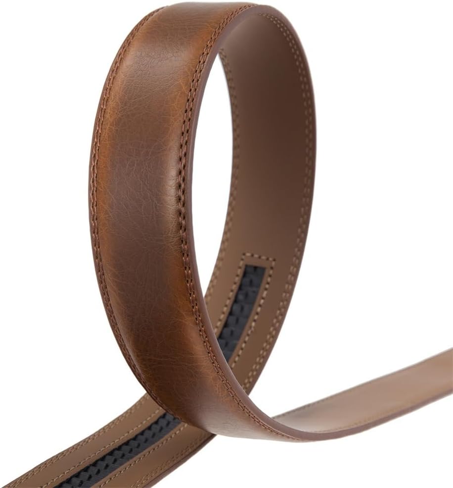Men's Belt Automatic Buckle Body Cowhide Headless Without Lead