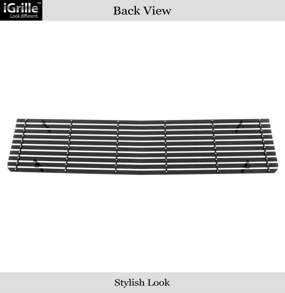 APS Premium Aluminum Black Rivet Studs Wide Billet Grille Grill Insert Compatible with Chevy GMC C K Pickup Suburban Blazer 1973 1974 1975 1976 1977 1978 1979 1980 Main Upper N19-W80058C
