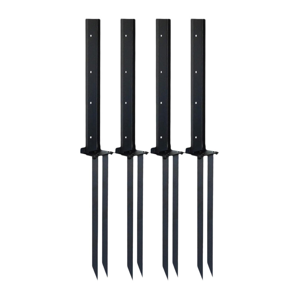 Iron Fence Post Repair Stakes Heavy Duty Ground Support Anchor Kit for Garden Mailboxes Yard Post Fixer- 4 Pieces