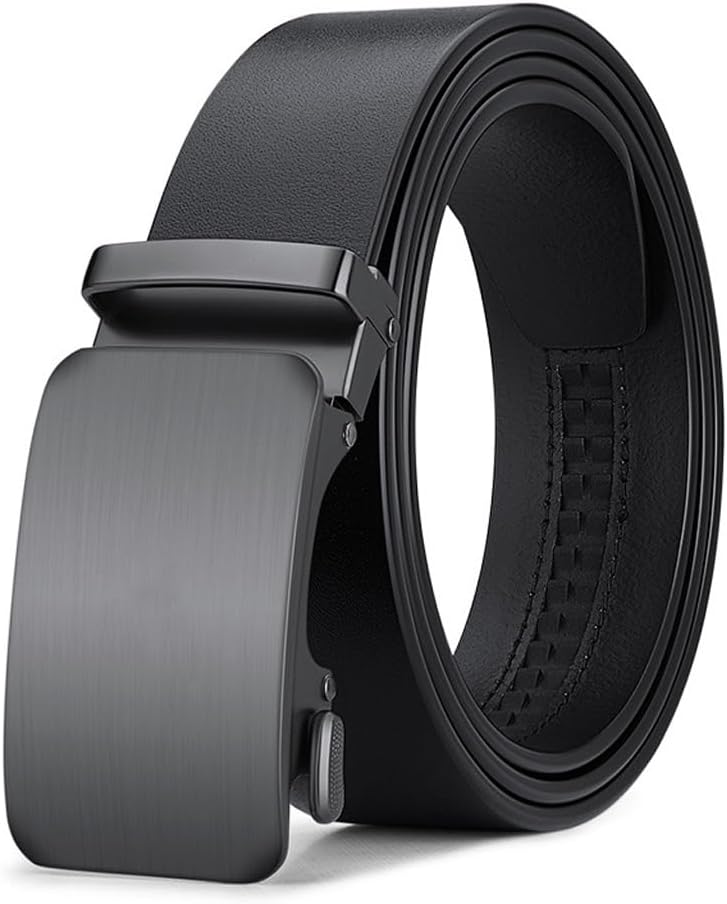 Men's Leather Belt Automatic Buckle Cowhide Without Interlayer Business