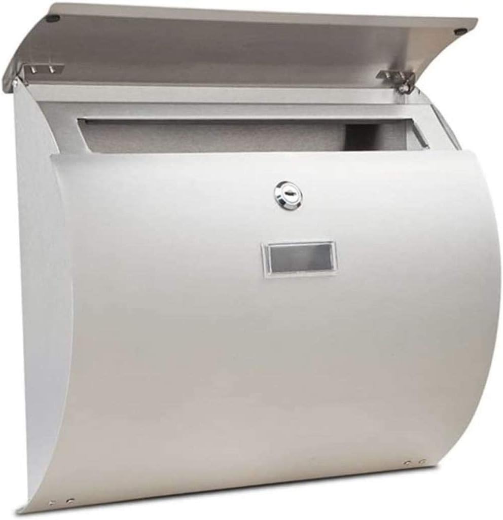 Mailbox E-Mail Newspaper Box Outdoor Wall Postbox Thick 304 Stainless Steel Waterproof with Lock