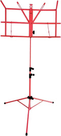 Sheet Music Stand, Lightweight Music Holder, Reinforced Folding Music Stands, Portable and Height-Adjustable, Sheet Music Folder & Clip Holder, for Guitar, Ukulele, Violin Players (Red)