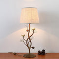 Meefad Classy Bird Table Lamp, Cute Bedside Lamps with Linen Shade, Metal Nightstand Lamp, Branches Decorative Desk Lamp for Bedroom Living Room, Home Office