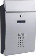 Mailboxes for Outside, Wall Mount Mailbox, Large Capacity Metal Mailbox with Key Lock, for Outdoor Decoration(Silver)
