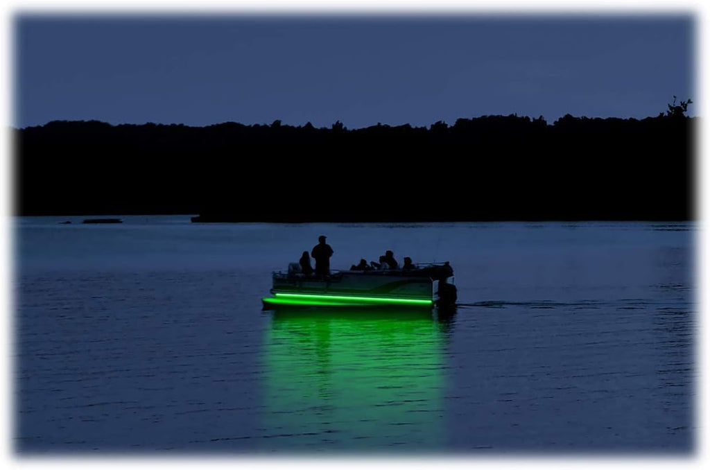 Green Blob Outdoors Pimp My Pontoon for 25-32ft Models Under Deck Glow Boat Lighting Kit w Bonus Red & Green Navigation Strips, Under Deck (Neon Green, 25)