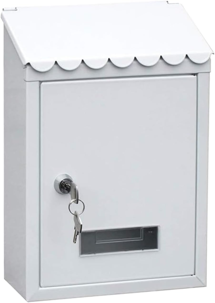 Letterbox Mailbox Dropbox Postbox Outdoor Lockable Metal Mailboxes Wall Mounted Mail Box Post Box with Key for Home Decoration Letter Box Mailboxes Post Box