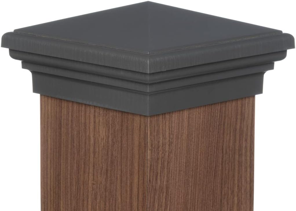 6x6 Pyramid Post caps (14-Pack) Fits Post Measuring 5.5'x5.5' up to 5.75'x5.75'. Made Out of UV Stable Polymer Longest Lasting 6x6 Deck Post Cap on Market. Made by Atlanta Post Caps (Gray)