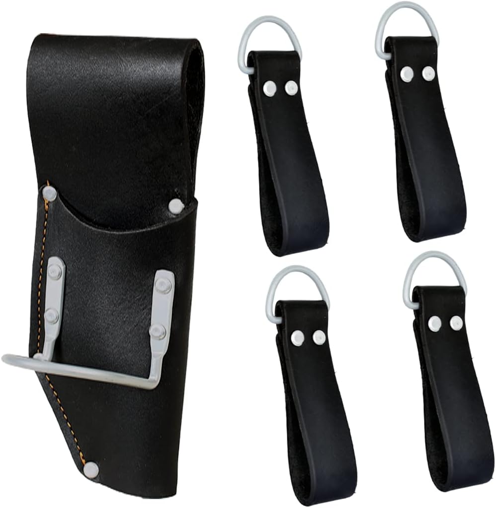 Daisy Leather PRO DL-101 Oil tanned Premium 25 pockets Heavy duty Tool Belt, Carpenter belt Pouch for Construction, Carpenter, Craftsman and Electricians workers, Black, X-Large