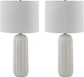 Signature Design by Ashley Clarkland Contemporary 24 Inch Ceramic Table Lamp, Set of 2, White