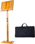 Violin Music Stand with Carrying Bag, Sheet Music Stand with Violin Hanger, Stable and Rotatable, The Wooden Bookshelf is More Stable, Extra Stable Metal Music
