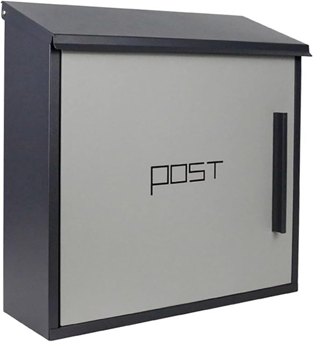 Mailboxes for Outside, Modern Design Mailbox, Large Capacity Galvanized Sheet Mail Box, with Key Lock Secure Metal Mailbox, Easy to Install(Gray)