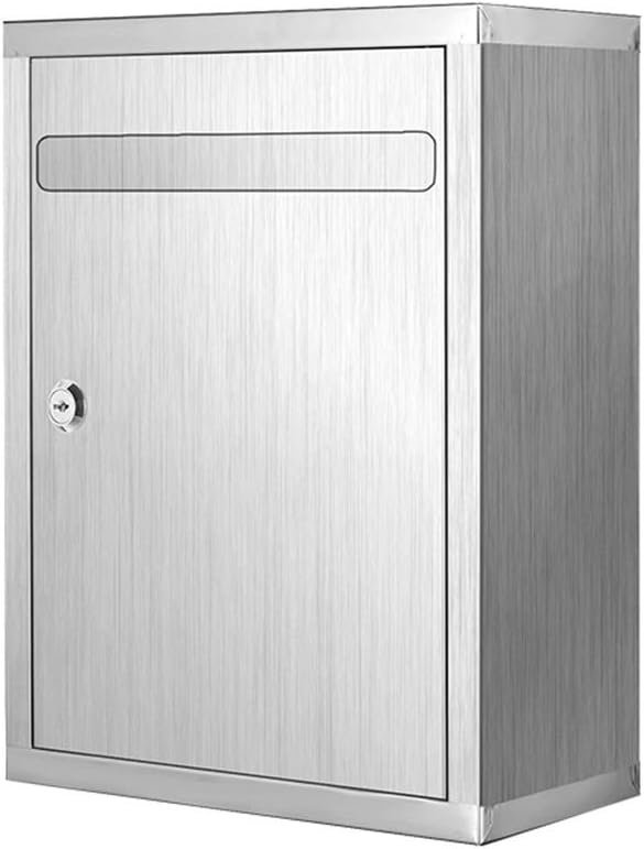Post Box, Wall Mounted Aluminum Alloy Mailbox Modern Suggest Fundraising Durable Security Letterboxes with 2 Keys for Outside Wall, Wedding (Color : C)