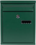 Mailbox Wall Mount Drop Box Metal Letter Delivery Box Lockable Post Office Box with Key Outdoor Curbside Mailbox Hanging Box(Green)