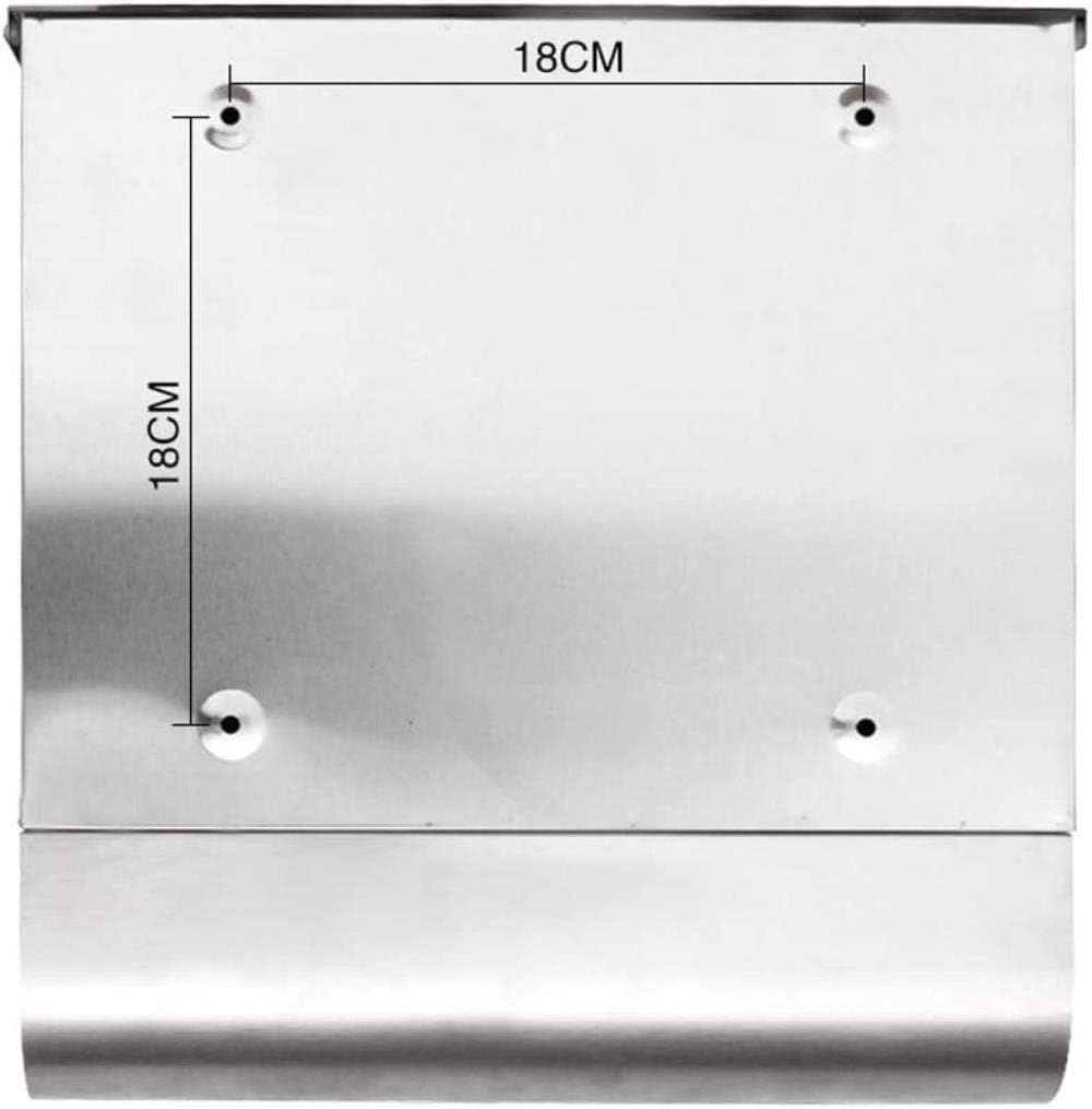 Mailbox Postbox Stainless Steel Letter Box with Lock Newspaper Box Outdoor Waterproof Outdoor Wall Suggestion Box