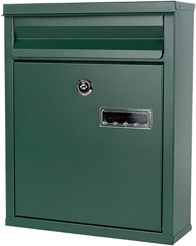 Letterboxes Mailbox Wall-Mounted Mail Boxes Community Postbox Letter Box Villa Letter Box Creative Villa Rainproof Retro Mailbox (Grey) (Green)