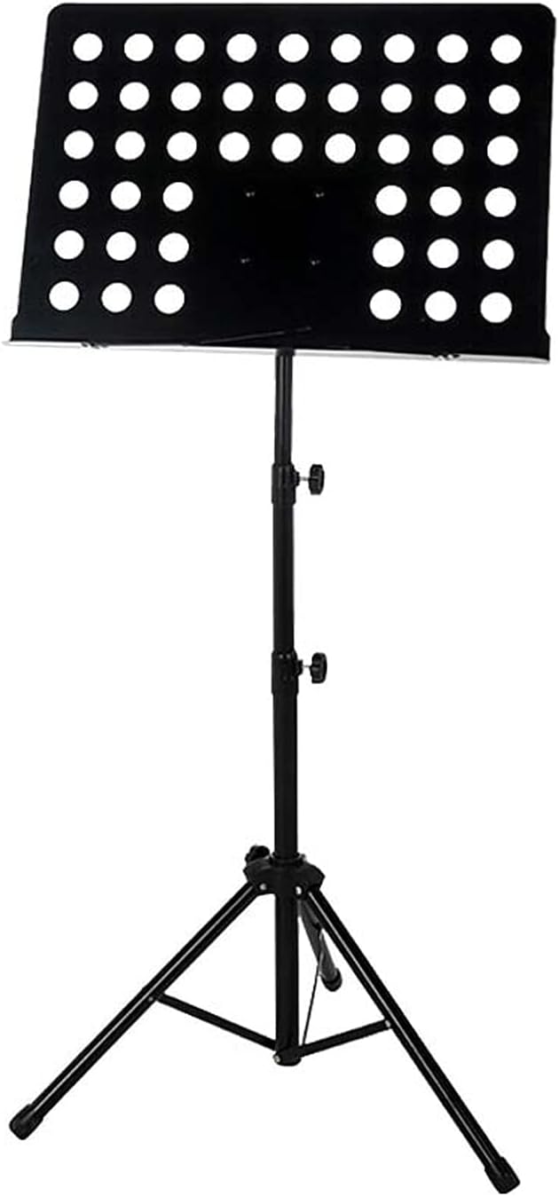 Music Stand Black Sheet Music Stand Portable Music Stand for Guitar Players Ukulele Violin Players Metal Tripod Stand Music Clip Holder Book Stand