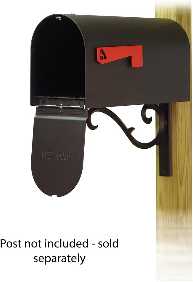 Special Lite Titan Steel Curbside Mailbox with Sorrento Front Single Mailbox Mounting Bracket - TC-SOR-FS-1016S-BLK