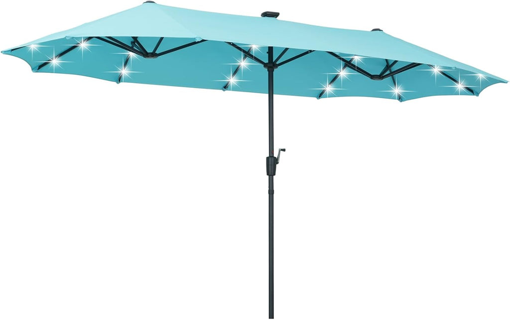 GDY 13FT Rectangular Patio Umbrella Ultimate Sun Protection & Easy Crank for Deck, Garden, Pool, Beach