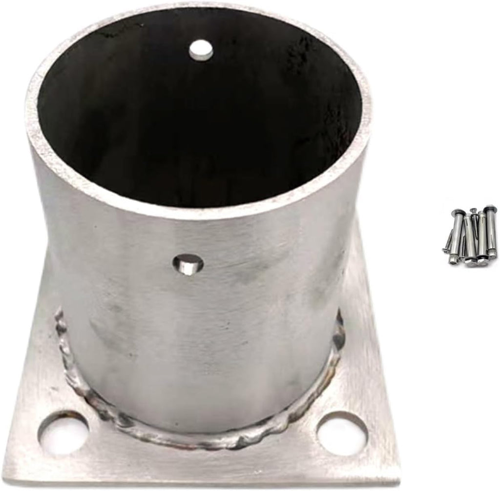 Post Base Anchor Kit Fence Pole Floor Flange with Bolts and Screws, Round Post Bases for Deck Porch Patio/Mailbox/Flag(120mm)