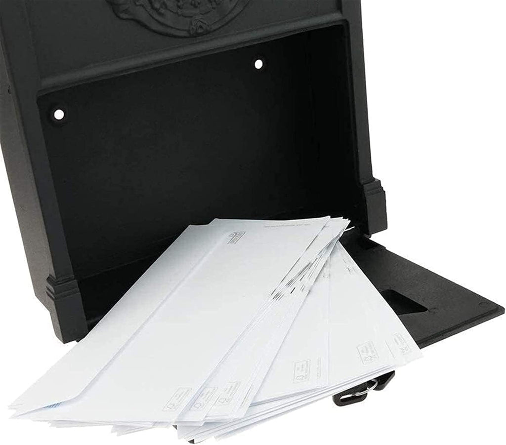 Suggestion Box Mail Box Key Drop Box Lockbox Wall Mounted Mail Box Retro European Mailbox Aluminum Post Box Secure Letterbox Outside Mailboxes