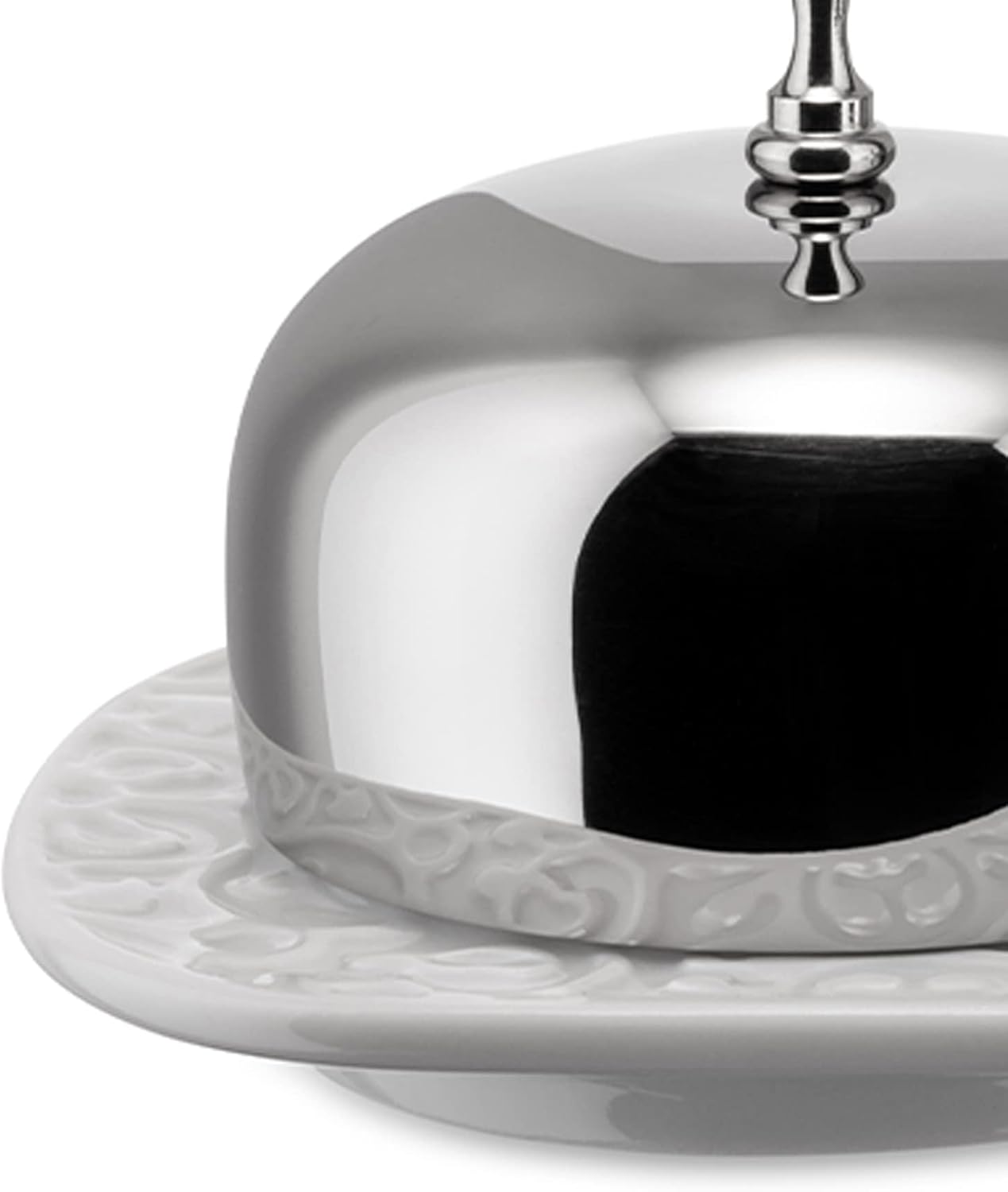 Alessi 'Dressed' Three-Section Jam Tray in Porcelain With Lids in 18/10 Stainless Steel Mirror Polished, White