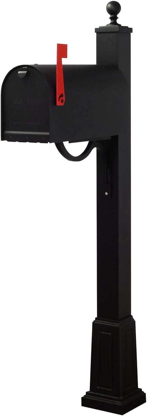Special Lite Products Titan Steel Curbside Mailbox and Springfield Mailbox Post with Base