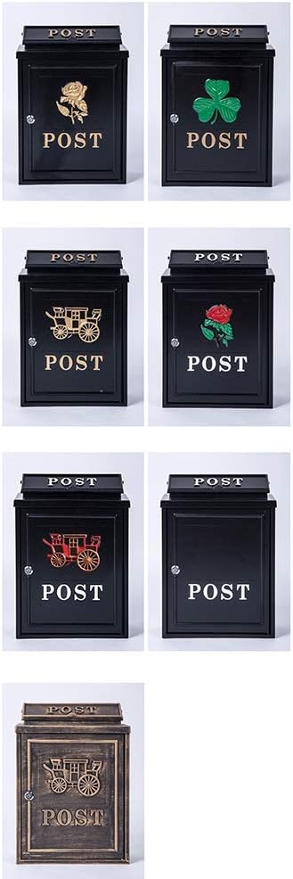 Letterboxes Mailbox Wall-Mounted Mail Boxes Community Postbox Letter Box Villa Letter Box Creative Villa Rainproof Retro Mailbox (A) (C)