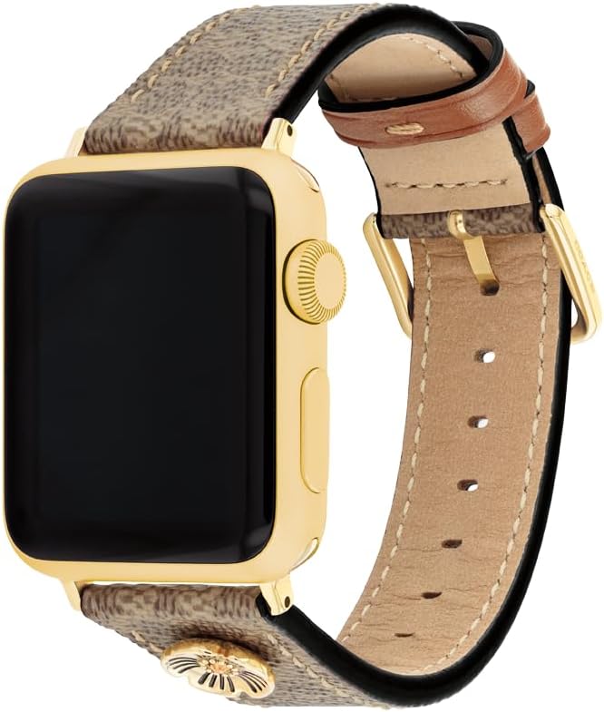 Coach Apple Watch Strap, Compatible with Apple Watch 38mm, 40mm, 41mm, 42mm, 44mm, and 45mm, Interchangeable Band, Create Your Unique Style