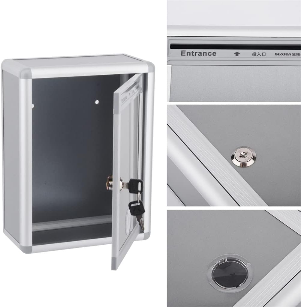 Post Box Parcel Mailbox Aluminum Alloy Retro Mail Letter Lockable Garden Wall Mounted