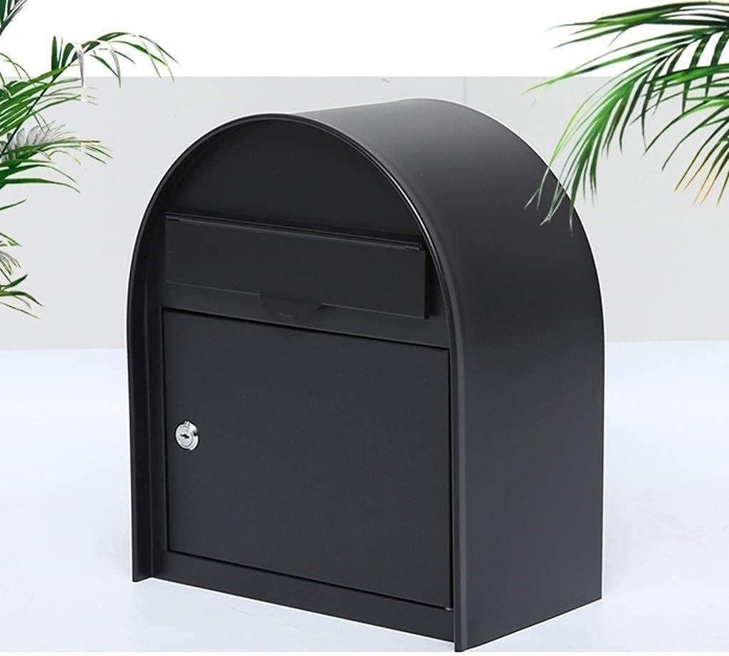 Wall Mounted Post Box Parcel Drop Box Delivery Box Security Lockbox Wall Mounted Post Box European Metal Letterbox Mailbox with Cover Lockable Letterbox Parcel Box Drop Box 925