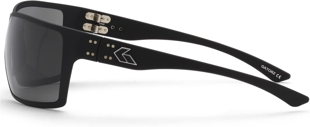 Gatorz Eyewear Marauder Sunglasses – Black Anodized/Silver Logo – Smoke Lens – CNC-Machined Aluminum, Adjustable Fit – Made in USA (GZ-12-031)